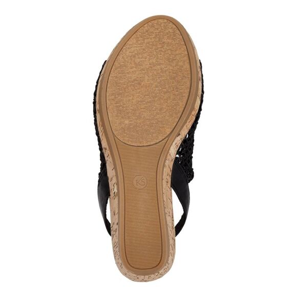 KAREN SCOTT Womens Black Look Wedge Macram� Meriamm Almond Slingback Sal 10 M - Picture 4 of 4